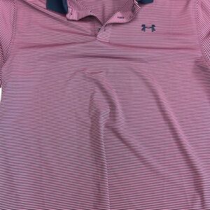 Under Armour Men's Polo Shirt - Red and White Stripes